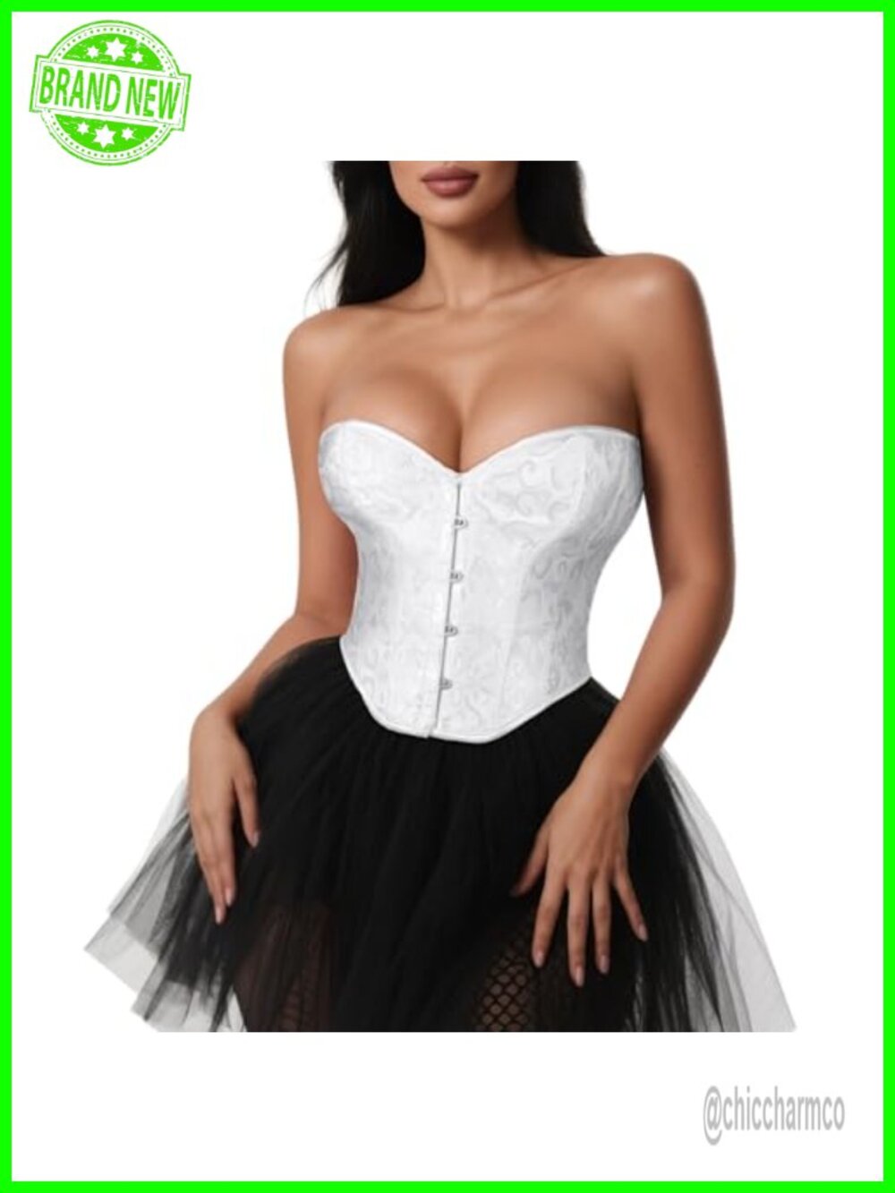 Lace Up Overbust Corset Top Bustier Shapewear Lingerie